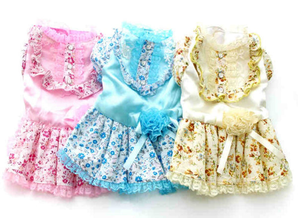 Princess Flowers Design Cat Dress