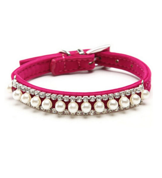 Pearl Crystal Necklace Cat Collar