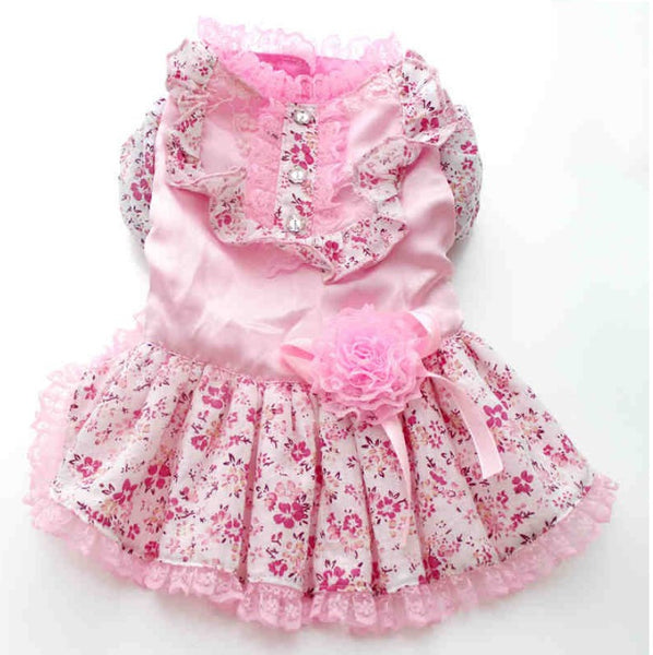 Princess Flowers Design Cat Dress