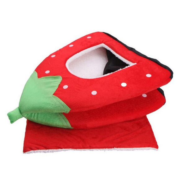 Soft Warm Leopard Print Strawberry Cat Cave