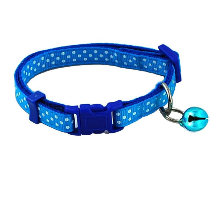 Polka Dot Print Adjustable Pet Collars With Bell