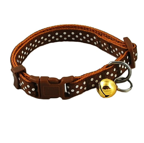 Polka Dot Print Adjustable Pet Collars With Bell