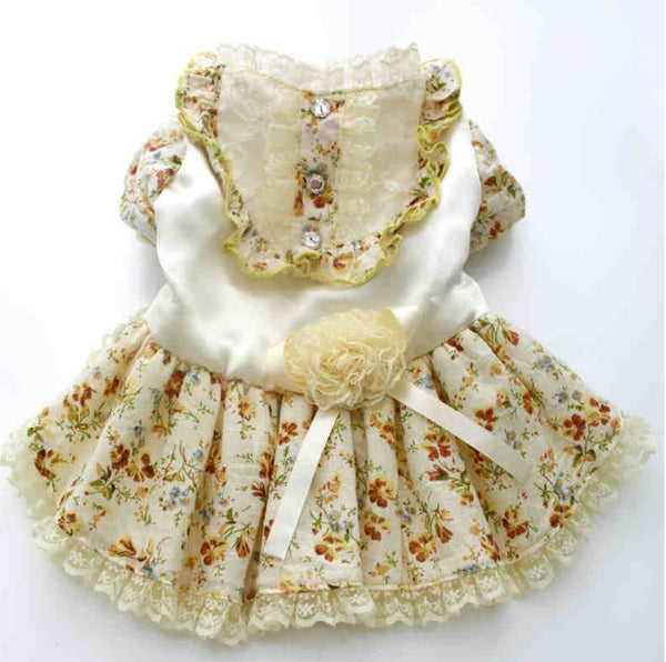 Princess Flowers Design Cat Dress