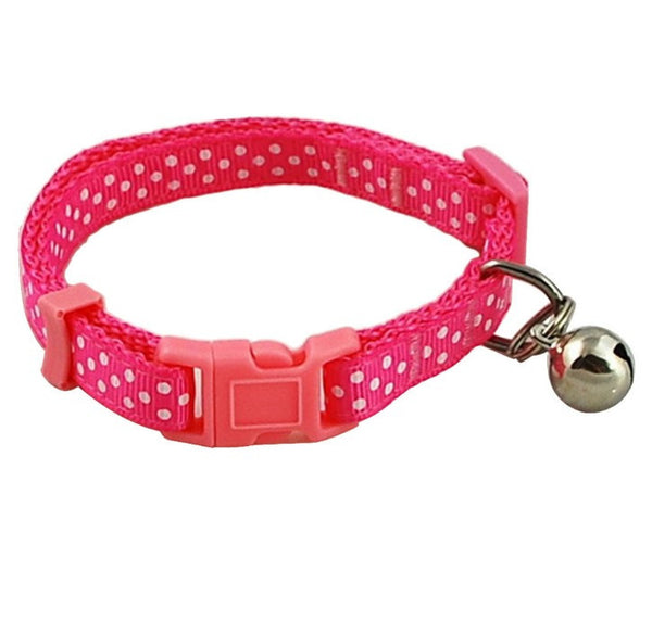 Polka Dot Print Adjustable Pet Collars With Bell