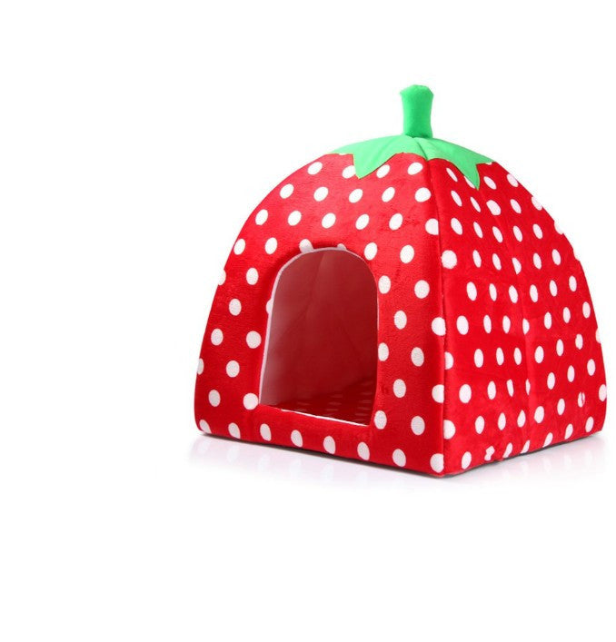 Soft Plush Sponge Strawberry Pet House