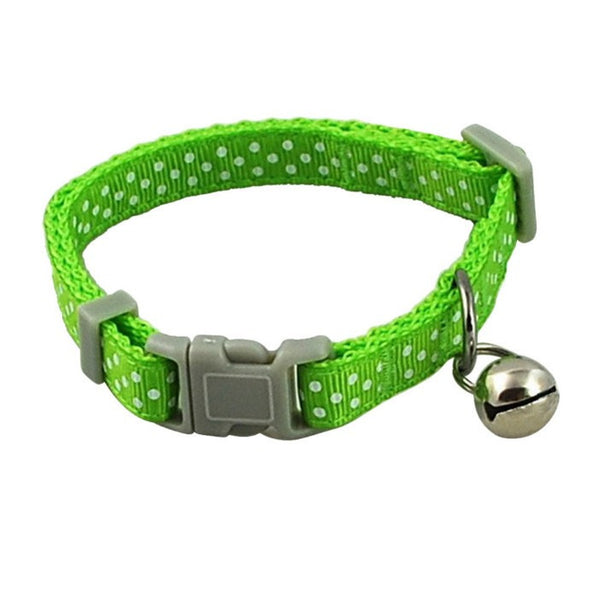 Polka Dot Print Adjustable Pet Collars With Bell