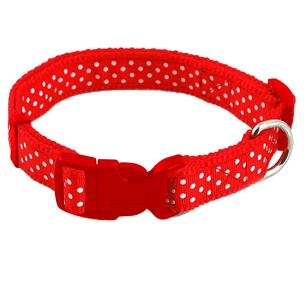 Polka Dot Print Adjustable Pet Collars With Bell