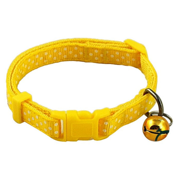 Polka Dot Print Adjustable Pet Collars With Bell